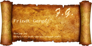 Frindt Gergő névjegykártya